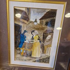Signed watercolour painting