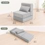 Folding Sofa Bed, Convertible Sleeper Chair, No Assembly (Grey) Boneless Sofa Couch, Foldable Mattress & Back Support, Portable Floor Lounger Futon for Small Apartment, Dorm, Guest Room Image 2
