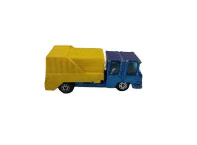 Corgi Juniors Refuse Truck in Blue and Yellow Diecast Toy Vintage Collectable