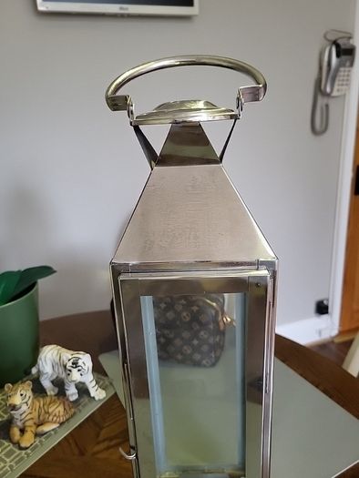 Lantern  tall stainless steel