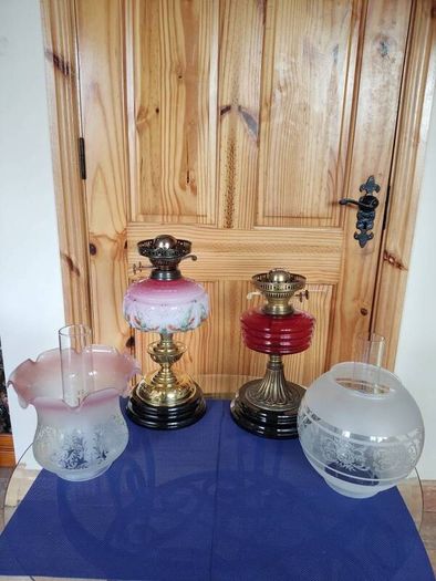Antique oil lamps in very good condition. 305 each