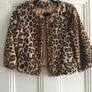Super Soft Ladies Leopard Print Faux Fur Jacket: Size 10 (with brooch) Image 2