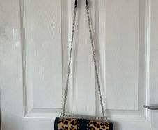Topshop black leopard skin shoulder bag