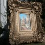 Antique Small oil on canvas painting and gold Louis Style French Deluxe Antique Frame (13,5" x 15,5") Image 7