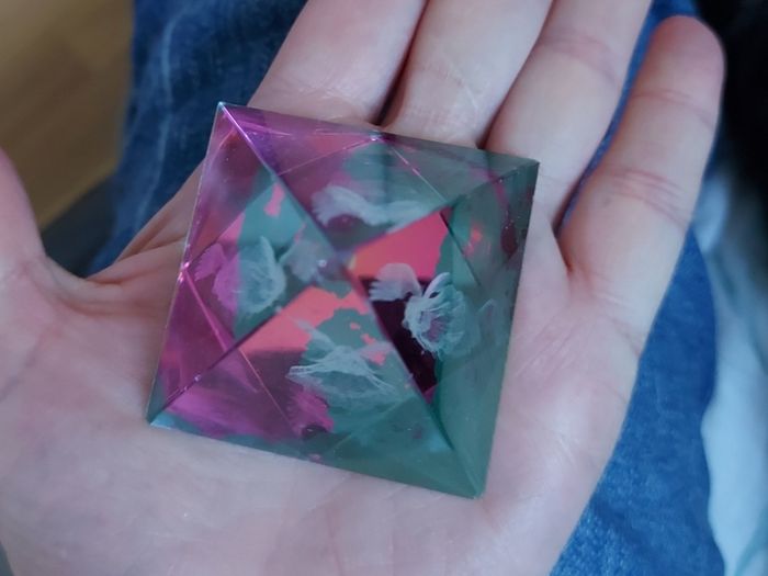 3d etched Angel Pyramid     Iridescent