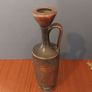 Amazing Vintage and Rare Solid Bronze or Copper Museum Quality Replica of a Greek Lekythos Vessel with a Lovely Patina of Verdigris Oxidisation Image 3