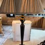 Vintage ebonized table lamp featuring an octagonal base, likely dating from the early 20th century. Image 7