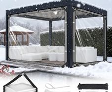 Clear Tarpaulin Waterproof Heavy Duty 2m / 4m Transparent Tarpaulin with Eyelets Tear Resistant 420 g/m PVC Clear Tarp for Gazebo Balcony Rabbit Hutch Greenhouse Chicken Coop Balcony Outdoor