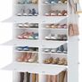 Shoe Storage, Oversized 2 x 7 Tier Shoe Rack Organiser to 28 Pair Shoes, Multifunctional Dust-proof Shoe Storage Cabinet for All Kinds of Shoes, Books, Toys and Clothing (MULTIPLE COLOURS/SIZES) Image 3