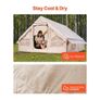 Inflatable Tents for Camping, 5-8 Person Easy Setup Blow up Tent with Hand Pump, 300D Oxford Glamping Tent with Stove Jack 2 Doors & 4 Mesh Windows, Storage Bag Included for Easy Taking Image 4