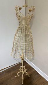 Vintage style yellow Wire Dress Form Mannequin