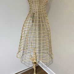 Vintage style yellow Wire Dress Form Mannequin