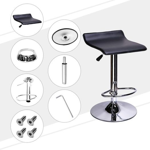 _2 High Height stools Set of 2 Swivel Bar and Kitchen Stool with Footrest
