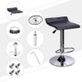 _2 High Height stools Set of 2 Swivel Bar and Kitchen Stool with Footrest Image 3