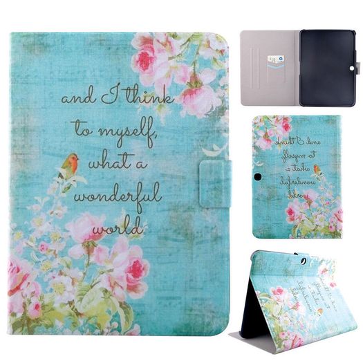 Card Slot Patterned Leather Case Folio Stand Cover For Galaxy Tab S T800