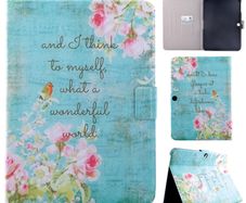 Card Slot Patterned Leather Case Folio Stand Cover For Galaxy Tab S T800