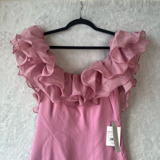 DREAM Sister Jane Blooming Ruffles Mini Dress Raspberry Pink Size S NWT