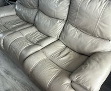 Taupe grey Leather Recliner Sofa & 1 seater