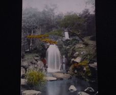 Early Japanese Postcard , Fujiya Hotel Garden 1900s