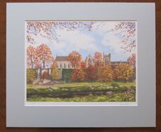 "UCC from Perrott's Inch" - Limited Edition Watercolour Print by Irish Artist Anna O'Hara | University College Cork Landscape | 27.9 x 37.5 cm