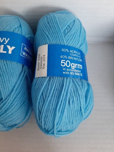 New blue wool knitting crochet crafts