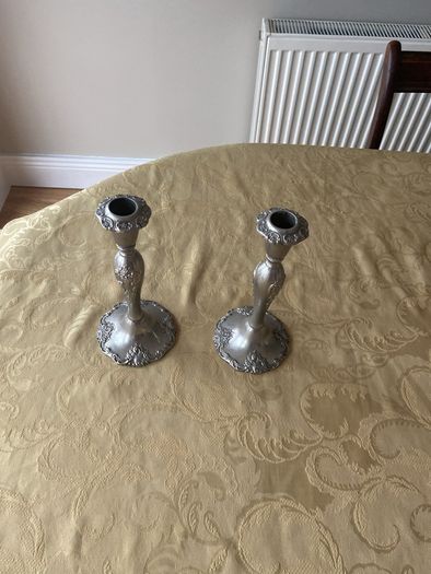 Candle Sticks silver coloured