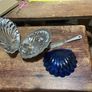 Stainless steel + Cobalt blue vintage condiment dish Image 3