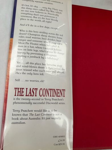 Signed Terry Pratchett The Last Continent First Edition 1998 HB Doubleday DJ