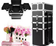 Multi-function 4 in 1 Beauty Cosmetic makeup nail hairdressing Beauty Case black Vanity Trolley