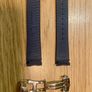 Omega style blue rubber strap with folding clasp. Replacement Watch Band Image 7