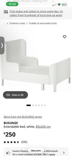 Toddler bed with mattress