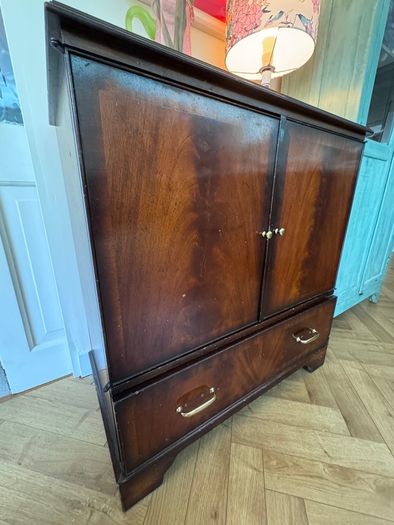 Vintage Drinks Cabinet/ TV Unit, Solid Wod