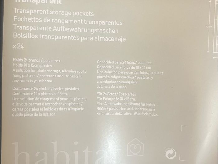 Habitat photo storage hanging pockets