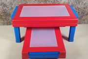 2 x Small kids table desk with fold out legs and storage compartment drawing activities creativity
