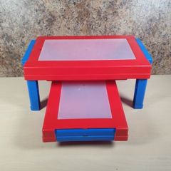 2 x Small kids table desk with fold out legs and storage compartment drawing activities creativity