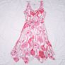 Bandolera Pink White Floral Handkerchief Hem Sleeveless Midi Dress 10UK/38EU Image 8