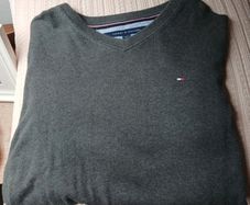 tommy hilfiger mens grey cotton jumper