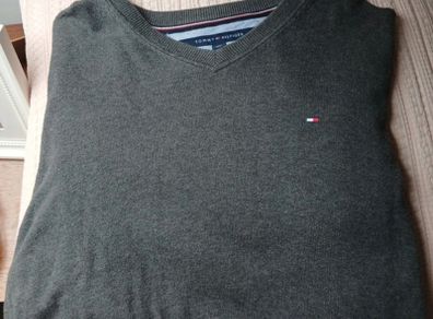 tommy hilfiger mens grey cotton jumper