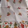 Stunning New Unused Modern Era Fine Linen Hand Printed Tablecloth 52 x 52 inches Image 5