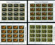2002 Ireland Native Irish Mammals (41c Badger, 50c Otter, 57c Red Squirrel & E1 Hedgehog) Commemorative Stamp Sheetlet 1A1A1A1A Mint Never Hinged (MNH)