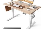 Electric Standing Desk Height Adjustable For Gaming and Computer, 120 x 60cm Sit Stand Electric Home Office Desk with Memory Smart Pannel, 4 Pieces Splice Board, Oak