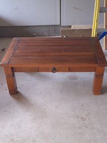 Vintage Solid Wood Coffee Table With Drawer