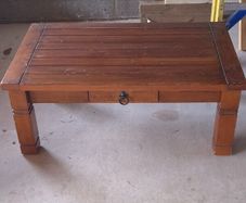 Vintage Solid Wood Coffee Table With Drawer
