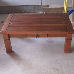 Vintage Solid Wood Coffee Table With Drawer