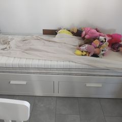 Ikea brimnes bed with  2 single mattresses