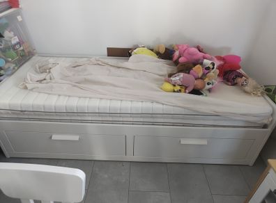 Ikea brimnes bed with  2 single mattresses