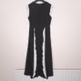 Apart Black White Ruffle Trim Colorblock Sleeveless A-Line Midi Dress 12UK/40EU Image 7