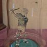 Hand Blown Glass Golfer Statue in Dome Image 2