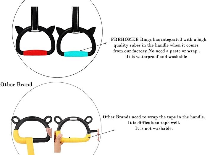 New Gymnastic Rings,Both for Adults and Kids,Support 360LBS,Home Fitness Equipment for Children, Kid's Indoor Pull up Bar for Stretching and Height Increas