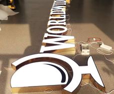 Luxury Illuminated Gold Mirror Channel Letters That Define Your Brand
